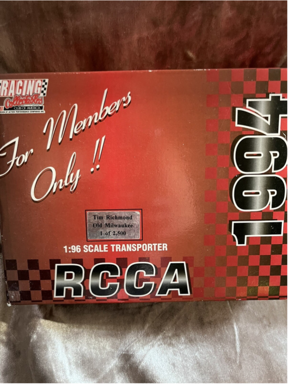 Rare Vintage 1994 Tim Richmond Old Milwaukee 1:64 Transporter 1 of 2500